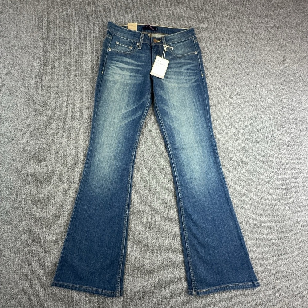 Levi's 518 Superlow Bootcut Jeans Juniors 3 Medium Wash Blue Low Rise Stretch